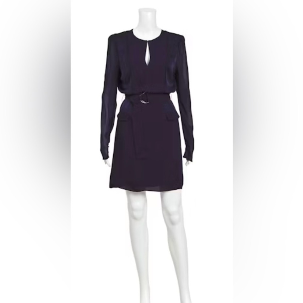 REISS NWT ADDISON SOFT BELTED DRESS SIZE 8 navy blue